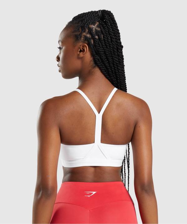 Damske Športové Podprsenky Gymshark V Neck Biele | TO7914826